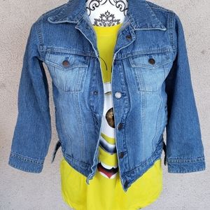 Authentic graphite denim crop small used